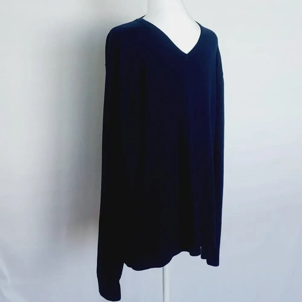 Alfani Men's Long-Sleeve V-Neck Keyitem Sweater Navy Size XL